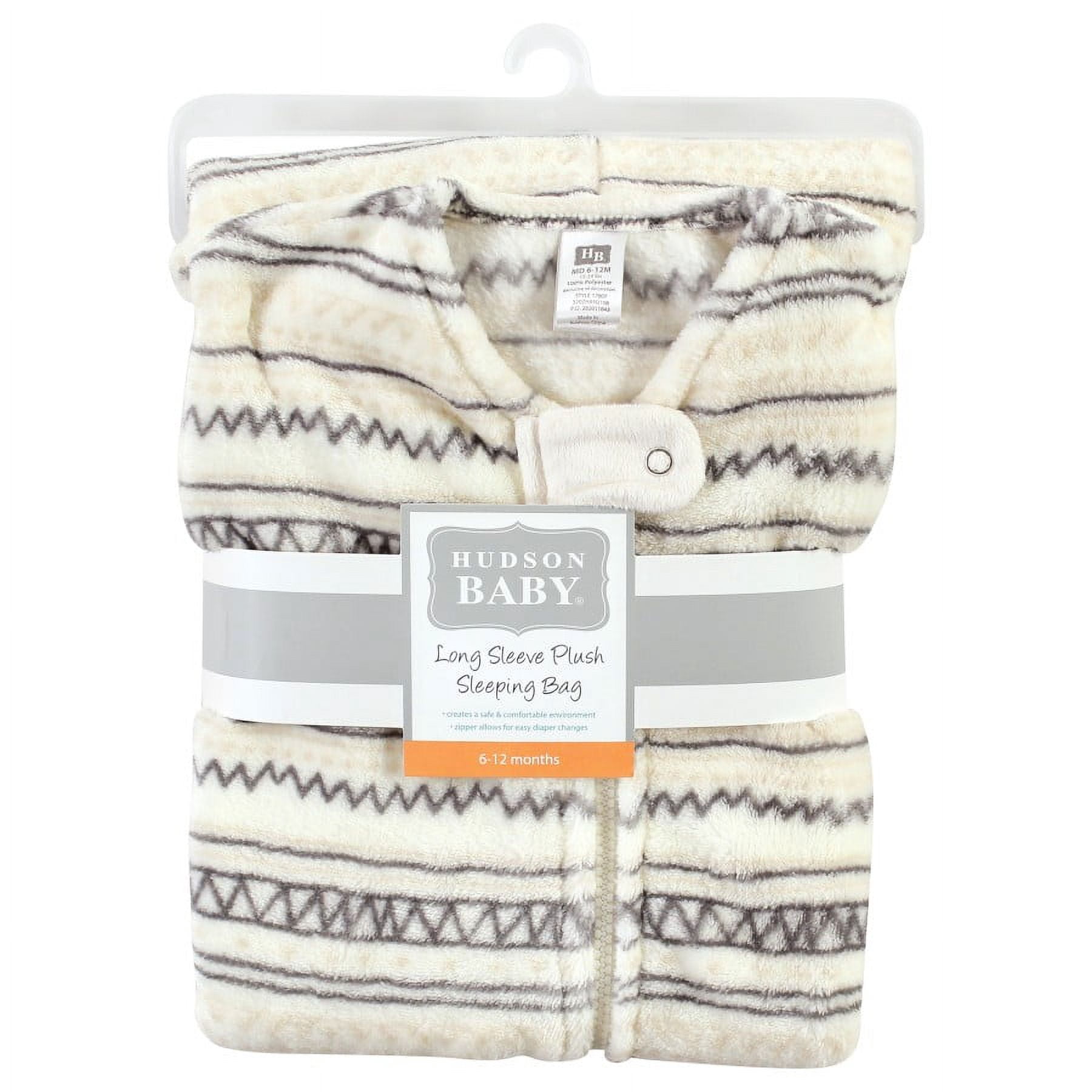 Hudson Baby Plush Long-Sleeve Sleeping Bag, Sack, Blanket, Stripe Print, 18-24 Months