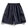 thumbnail image 4 of LpwkSSA Mens Vintage Cotton Cargo Shorts Multi Pocket Design Durable Fabric Relaxed Silhouette for Outdoor Adventures Black XL, 4 of 4