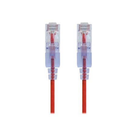 UPC: 0889028044742 | Monoprice SlimRun – Patch cable – RJ-45 (M) to RJ-45 (M) – 5 ft – UTP – CAT 6a – booted  snagless  stranded – red (pack of 10)