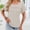🔥 Beige, variant on Sentmoon Women Workout Tops Summer Clothes for Women Women's Spring and Summer Solid Color Crew Neck Lace Stitching Short Sleeve Pullover T-shirt Trendy for Everyday Casual Wear M