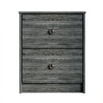 thumbnail image 3 of Castle Place Vintage Nightstand with 2 Drawers, Dark Gray, 3 of 6