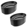 thumbnail image 1 of Cesta De Pan De Plástico Cesta De Comida Rápida De Forma Ovalada Bandeja De Escurridor De Cocina Para Servir Deli Servir Frutas Verduras Pollo Hamburguesas Sándwiches Patatas Fritas Negro 24 Uds Guardurnaity HA013221-00, 1 of 6