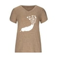 thumbnail image 3 of Birdeem Mode Femmes Été Col en V Manches Courtes T-Shirt Imprimé Décontracté Blouse, 3 of 4