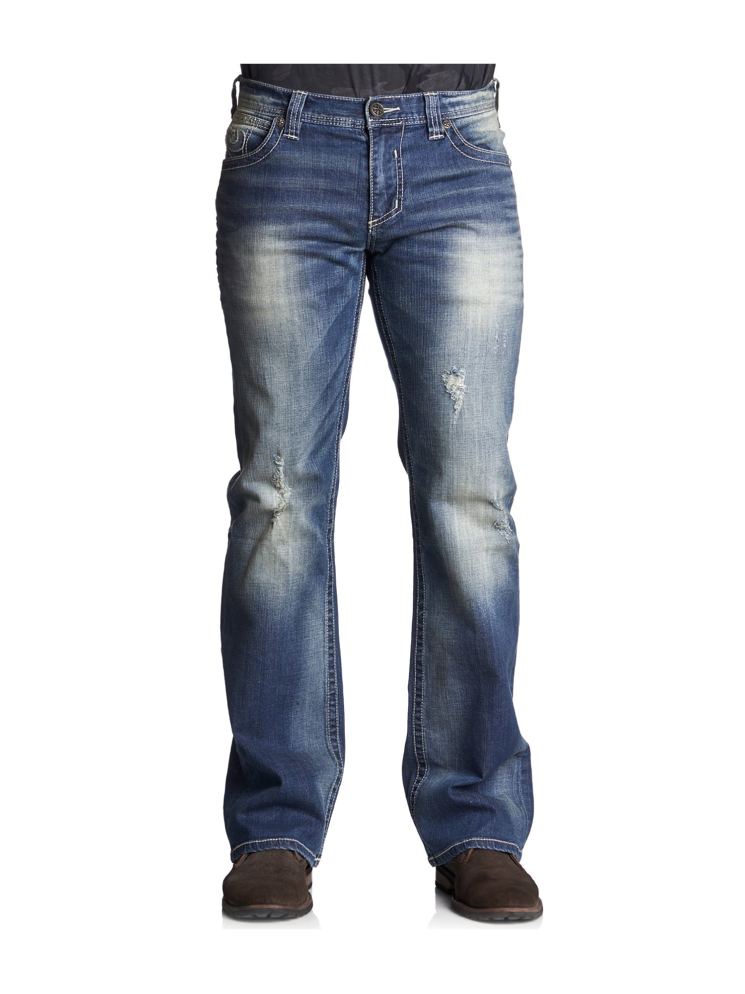 mens faded bootcut jeans