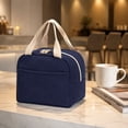 thumbnail image 7 of Corduroy Insulated Lunch Bag Portable Waterproof Oil Proof Lunch Box Tote for Work Travel, 7 of 7