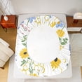 thumbnail image 5 of Manfei Groovy Flower Floral Full Size Sheets, Gold Bee Honeycomb Bed Sheets, Kawaii Cartoon Theme Sheet Sets, Breathable Home Decor, 4 Pieces, 5 of 7