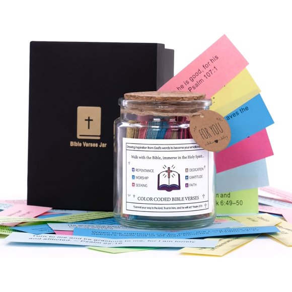Rancco Bible Verse Jar - Read Me When Bible Verses Jars for Prayer & Hope, Inspirational Bible Verses in a Jar, Religious Christian Gifts for Women, Men,Mom, Dad, Sister, Friend, Religious Graduation