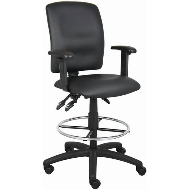 Nicer Furniture Multi-Function Leather Drafting Chair with Adjustable T-arms