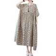 thumbnail image 1 of Vestido, Vestido suelto de mujer con bolsillos Impreso Vintage Casual Holiday Beach Dress Tomshoo Multicolor, 1 of 7