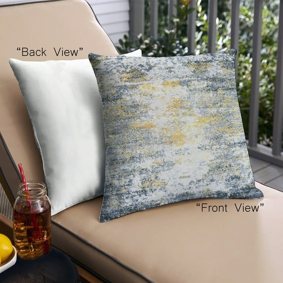 Ahgly Company Outdoor Square Mid-Century Modern Throw Pillow, 18 inch by 18 inch