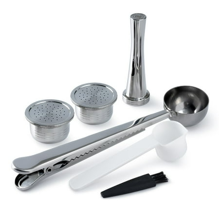 

JINGT for Segafredo 3A-C231E Refillable Capsule Coffee Filter Pod with Metal Tamper