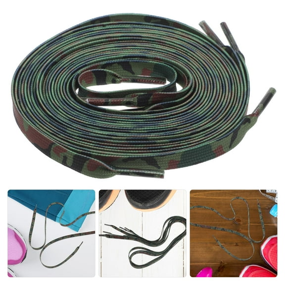 WEUVEB 2Pairs Camouflage Print Shoe Laces Flat for Outdoor and Daily Sneakers