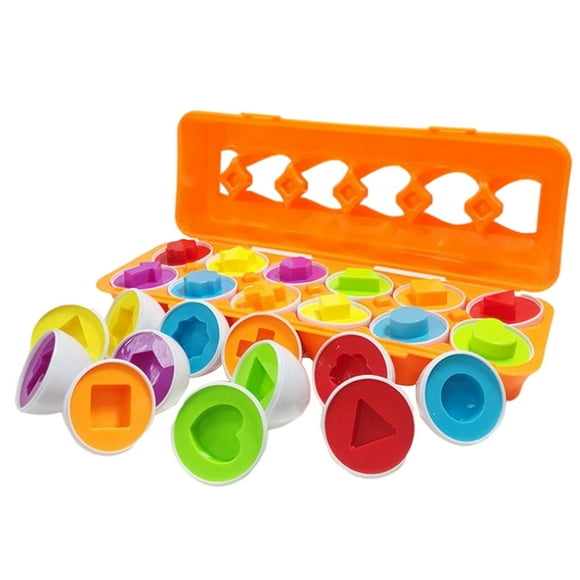 12Pcs Matching Eggs Toy Training Toy Easter Eggs Sorter Puzzle 4 Geometric Shapes