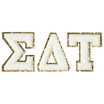 Sorority Shop Sigma Delta Tau Chenille Letter Stickers - Adhesive Back, Set of 3 Greek Letters