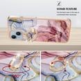 thumbnail image 3 of Compatible with iPhone 15 Case, Fantastic Marble Patterned Phone Case Anti-Scratch Slim Hybrid Hard Plastic Bumper+Soft Silicone TPU with Ring Kickstand Bumper Shockproof Cover,Rose, 3 of 6