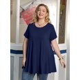 thumbnail image 4 of Plus Size Tops for Women Casual Short Sleeves T Shirts Flowy Blouses, 4 of 5