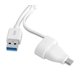 SIIG SuperSpeed 3 Port USB 3.0 LAN Hub Adapter with RJ45 Gigabit Ethernet Port and USB-C to Type-A Adapter - White – image 4 sur 5
