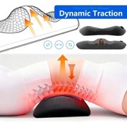 Triple Fusion Back Massager with Heat & Electric Traction, 3-in-1 Deep Tissue Massage for Sciatica and Lower Back Pain Relief, Portable Lumbar Support Pillow