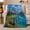 Canoe by Pines, variant on Wildflower Meadow Mountain Lake Scenery Bright Peaceful Nature, Peaceful Mountain Lake Scene, Warm Flannel Blanket for Cabin and Lodge, Outdoor Lovers Camping Gift, Rustic Home Decor