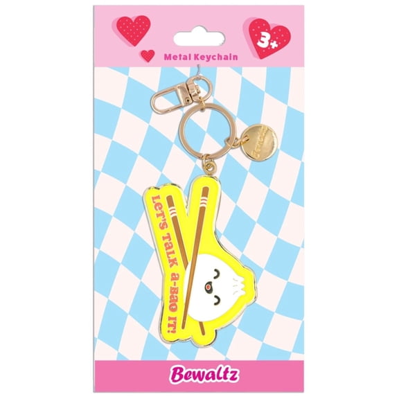 Glitter Metal Keychain -Bao Buns
