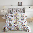 thumbnail image 2 of Manfei Checkered Dachshund King Size Comforter Sets, Fruit Puppy Comforters King Size, Blue, Stars Reversible, 3-Piece, 1 Comforter and 2 Pillowcases, 2 of 7