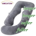 thumbnail image 2 of Almohada de embarazo AMCATON en forma de U de 150 cm con funda de terciopelo, 2 of 9