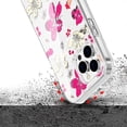thumbnail image 5 of For iPhone 14 Pro (6.1") Beautiful Laser Clear Bling Glitter Design Pattern Hybrid Gummy Hard PC and TPU Cover ,Xpm Phone Case [ Hot Pink Floral ], 5 of 8