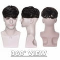 thumbnail image 5 of Benehair 100% Remy Human Hair Extensions Mens Hair Replacement System Toupee Hairpieces Clip in 4 Clips Black, 5 of 8