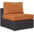 thumbnail image 1 of Modway Convene Aluminum and Rattan Patio Armless Chair in Espresso/Orange, 1 of 4
