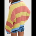 thumbnail image 4 of Suéteres Vintage para Mujer, Cuello Redondo, Larga, Estilo Preppy, de Punto, de Gran Tamaño Amarillo XL, 4 of 7