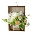 thumbnail image 7 of Artificial Hanging Peony Hydrangea with Wooden Frame & Faux Pothos Vine, Fake Floral Wall Easter Decor Set for Living Room/Bedroom/Office, Greenery Hanging Bonsai for Home Styling, 9*6in, White, 7 of 7