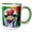 Green/White, variant on 3drose, Funny Australian Ostrich Face Portrait. Family Friendly Digital Art, 15oz Mug
