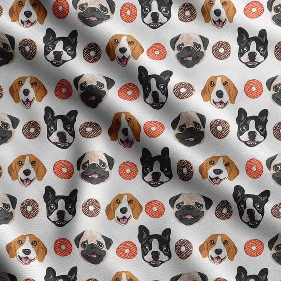 Soimoi Dog Print,Cotton Poplin, Sewing Fabric Sold by The Yard 42 Inch Wide,Sewing Craft Quilting/Quilt Making Fabric, Red,White,Black