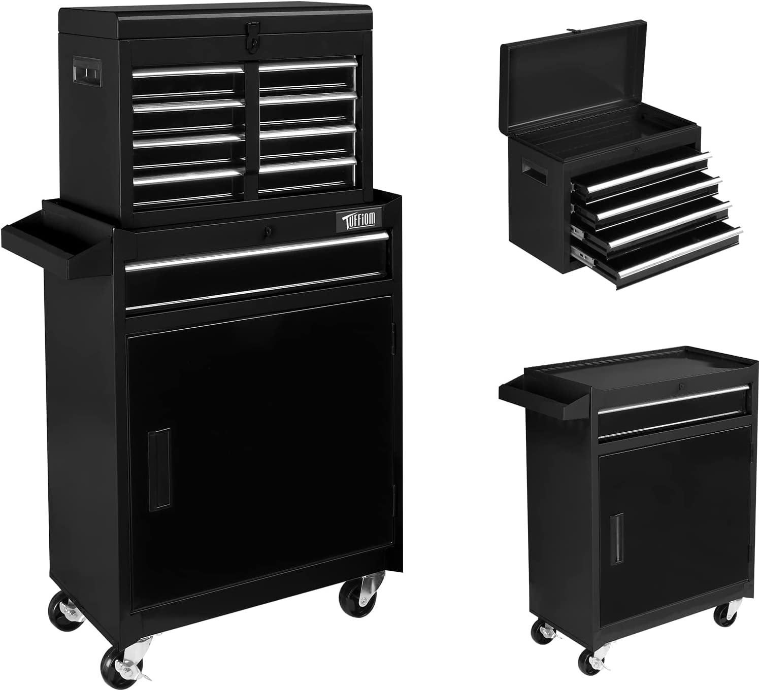 TUFFIOM 5Drawer Rolling Tool Chest, Tool Storage with Adjustable Shelf, Tool Organizer
