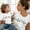 White, variant on WQJNWEQ Mom and Daughter Matching Outfits Mother and Daughter Clothes Love Print Short Sleeve T-Shirts Tops Blouse