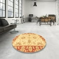 thumbnail image 3 of Ahgly Company Indoor Square Abstract Orange Oriental Area Rugs, 5' Square, 3 of 6