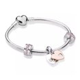 thumbnail image 1 of Pulsera de hueso de serpiente s925 chapada en cobre Panjia de dos colores europea, pulsera de oro rosa, cadena de amor, 1 of 5