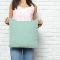 thumbnail image 2 of Linen Mint Green Pillow Covers 16x16 Inch Decorative Throw Pillow Cover, Modern Minimalist Pure Solid Color Sofa Pillowcases Accent Cushion Case Home Decor Bedroom Living Room, 2 of 6