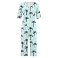 thumbnail image 5 of Edvintorg Women's Jumpsuits with Pocket Floral Short Sleeve V Neck Zipper Wide Leg Jumpsuits Summer Beach Vacation Clothes for Women, 5 of 5