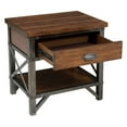 thumbnail image 3 of Unique Style Rustic Brown 4pc Bedroom Set King Size Platform Bed Nightstand Dresser Mirror Gunmetal Finish Wooden Furniture, 3 of 7