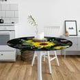 thumbnail image 6 of Round Fitted Tablecloth Wild Butterfly Sunflowers Round Tablecloth with Elastic Edge Circular Table Cover Waterproof Wipeable Table Cloth, Fits Tables up to 36" - 42" Diameter, 6 of 6