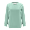 thumbnail image 2 of Fashion Sweatshirts for Women Plus Size Crewneck Casual Solid Round-Neck Pullover Long Sleeve Tops, 2 of 4