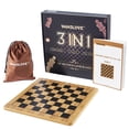 thumbnail image 2 of Set de juego VAMSLOVE Checkers Chess Tic-Tac-Toe 3 en 1 con bolsa, 2 of 7