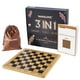 thumbnail image 2 of Set de juego VAMSLOVE Checkers Chess Tic-Tac-Toe 3 en 1 con bolsa, 2 of 7