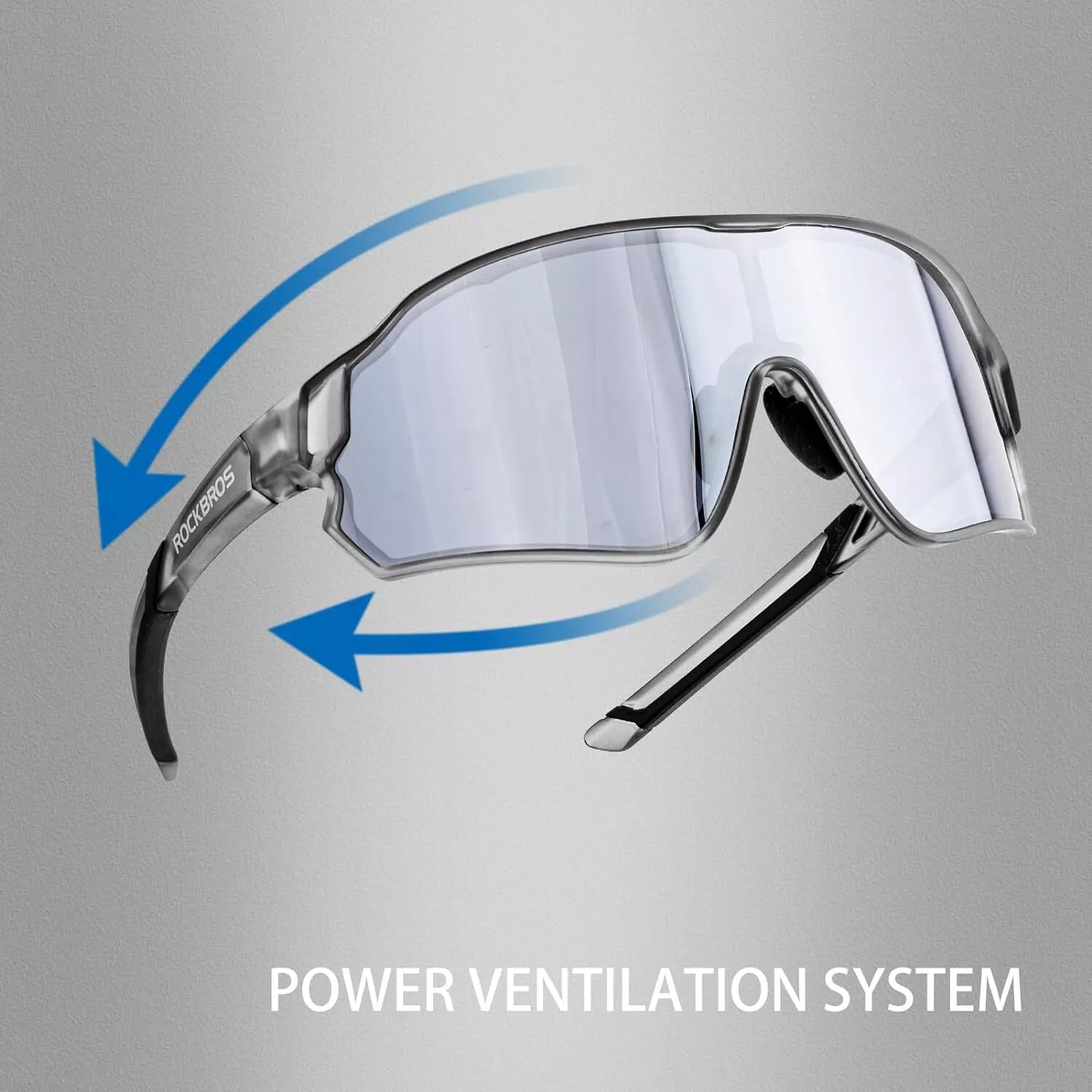 ROCKBROS Photochromic Sunglasses for Men Women Sports Cycling Glasses UV Protection Windproof Bike Glasses for Running