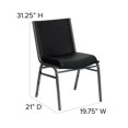 thumbnail image 2 of Flash Furniture Hercules Series Heavy Duty Black Vinyl Fabric Stack Chair, 2 of 9