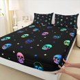thumbnail image 4 of Homewish Rainbow Gradient Skull Queen Sheets for Girls, Multicolor Star Gothic Head Queen Sheet Sets, 4-Piece, 1 Flat Sheet, 1 Fitted Sheet and 2 Pillowcases, 4 of 5