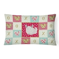 Carolines Treasures CK5425PW1216 White Dominant Chinchilla Love Canvas Fabric Decorative Pillow, Red, 12H x16W,