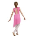 thumbnail image 2 of Miutii Kids Girls Ballet Leotard Skirted High-Low Hem Latin Modern Contemporary Ballroom Lyrical Dancewear Pink 16, 2 of 5