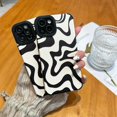 thumbnail image 2 of Sayoaho Diseñado Para Iphone 11 Funda De Teléfono Suave De Piel Sintética Tpu Y Lindo Arte Ondulado Pintado Para Mujeres Y Niñas, Protector Delgado A Prueba De Golpes, Compatible Con Funda Para Iphone, 2 of 5